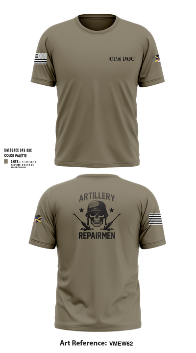 ARMT 1-320th Field Artillery 75505758 Short Sleeve Performance Shirt - 155