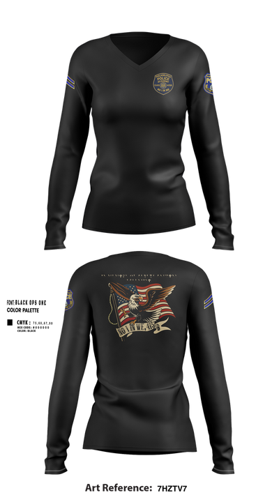 Philadelphia Police 64135919 Women's Long Sleeve V-neck Shirt - 101