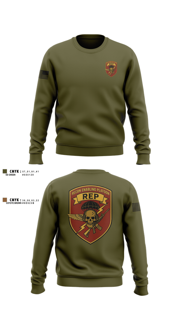 Crew Neck Sweatshirt, 3D Force Recon REP, Marines, Teamtime, Team time, sublimation, custom sports apparel, team uniforms, spirit wear, spiritwear, sports uniforms, custom shirts, team store, custom team store, fundraiser sports, apparel fundraiser