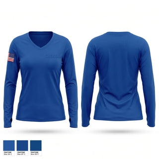 Womens Long Sleeve Vneck Shirt, Cheraw, Police, Teamtime, Team time, sublimation, custom sports apparel, team uniforms, spirit wear, spiritwear, sports uniforms, custom shirts, team store, custom team store, fundraiser sports, apparel fundraiser