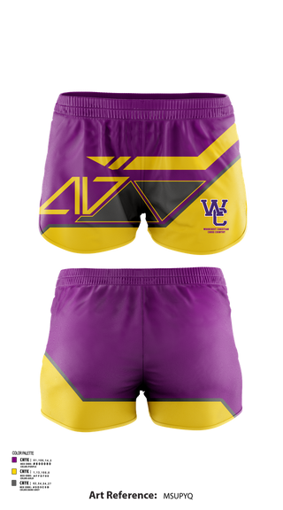 Womens Shorts, Woodcrest Christian, Cross Country, Teamtime, Team time, sublimation, custom sports apparel, team uniforms, spirit wear, spiritwear, sports uniforms, custom shirts, team store, custom team store, fundraiser sports, apparel fundraiser