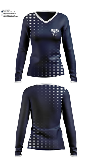 Womens Long Sleeve Vneck Shirt, Frontier School of Excellence Basketball, Men's Basketball, Teamtime, Team time, sublimation, custom sports apparel, team uniforms, spirit wear, spiritwear, sports uniforms, custom shirts, team store, custom team store, fundraiser sports, apparel fundraiser