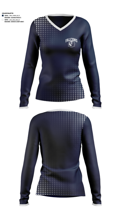 Frontier School of Excellence Basketball 85049197 Women's Long Sleeve V-neck Shirt - 1