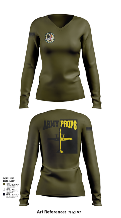 DET 2 CO A 2-245th AVN 46226536 Women's Long Sleeve V-neck Shirt - 23
