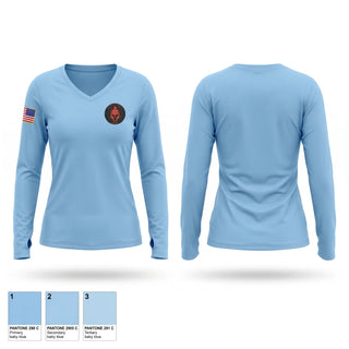 Womens Long Sleeve Vneck Shirt, 30 IS, Air Force, Teamtime, Team time, sublimation, custom sports apparel, team uniforms, spirit wear, spiritwear, sports uniforms, custom shirts, team store, custom team store, fundraiser sports, apparel fundraiser