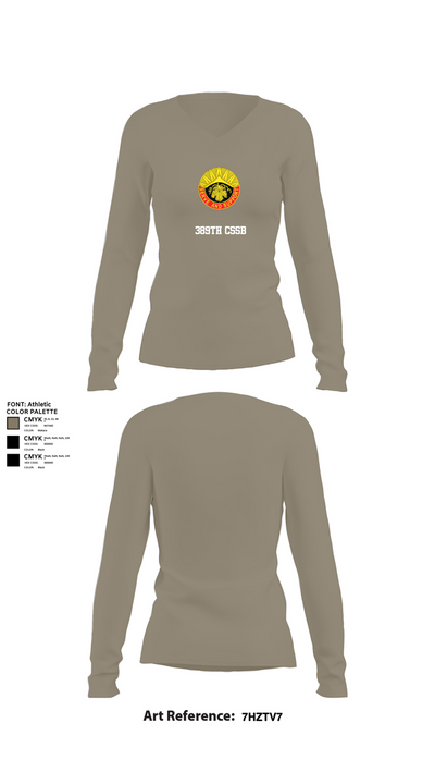 389th CSSB 42999540 Women's Long Sleeve V-neck Shirt - 62