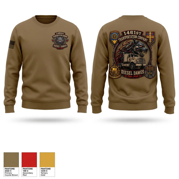 Crew Neck Sweatshirt, 1461st Transportation Company, National Guard, Teamtime, Team time, sublimation, custom sports apparel, team uniforms, spirit wear, spiritwear, sports uniforms, custom shirts, team store, custom team store, fundraiser sports, apparel fundraiser