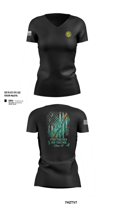 Texas Officer Candidate Class 69 17014937 Women's Short Sleeve V-neck Shirt - 105