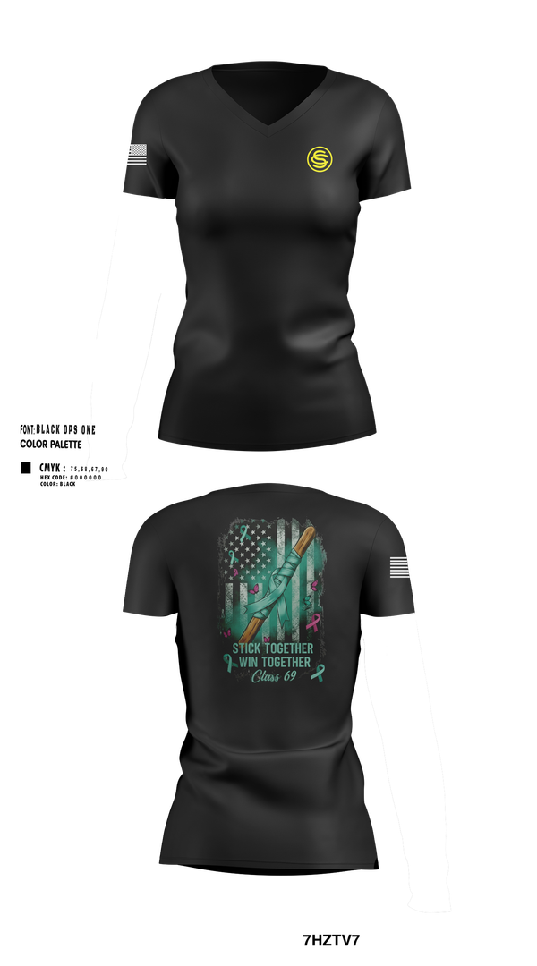 Womens Short Sleeve Vneck Shirt, Texas Officer Candidate Class 69, , Teamtime, Team time, sublimation, custom sports apparel, team uniforms, spirit wear, spiritwear, sports uniforms, custom shirts, team store, custom team store, fundraiser sports, apparel fundraiser