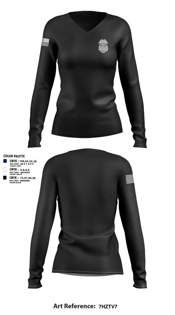 Womens Long Sleeve Vneck Shirt, Military Police, , Teamtime, Team time, sublimation, custom sports apparel, team uniforms, spirit wear, spiritwear, sports uniforms, custom shirts, team store, custom team store, fundraiser sports, apparel fundraiser