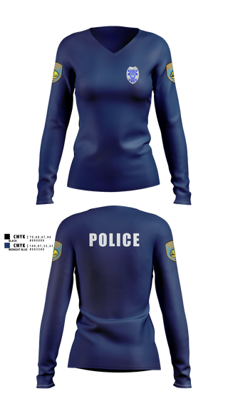 Womens Long Sleeve Vneck Shirt, team name, Police, Teamtime, Team time, sublimation, custom sports apparel, team uniforms, spirit wear, spiritwear, sports uniforms, custom shirts, team store, custom team store, fundraiser sports, apparel fundraiser