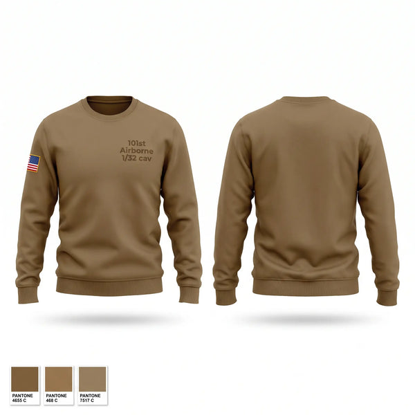 Crew Neck Sweatshirt, 101st Airborne 1/32 cav, Army, Teamtime, Team time, sublimation, custom sports apparel, team uniforms, spirit wear, spiritwear, sports uniforms, custom shirts, team store, custom team store, fundraiser sports, apparel fundraiser