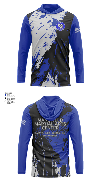 Mansfield Martial Arts Center Long Sleeve Performance Shirt with hood - 23