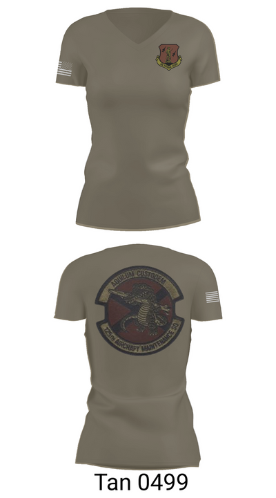 125th Tactical Aircraft Maintenance SQ 70898638 Women's Short Sleeve V-neck Shirt - 65