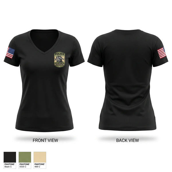 Womens Short Sleeve Vneck Shirt, ROANOKE SRT, Police, Teamtime, Team time, sublimation, custom sports apparel, team uniforms, spirit wear, spiritwear, sports uniforms, custom shirts, team store, custom team store, fundraiser sports, apparel fundraiser