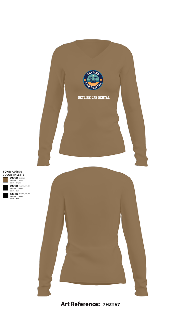 Womens Long Sleeve Vneck Shirt, Skyline Car Rental, Men's Basketball, Teamtime, Team time, sublimation, custom sports apparel, team uniforms, spirit wear, spiritwear, sports uniforms, custom shirts, team store, custom team store, fundraiser sports, apparel fundraiser