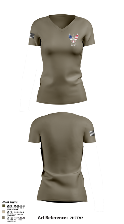 7th MUNS Women's Short Sleeve V-neck Shirt - 3