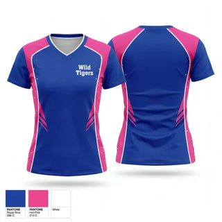 Womens Short Sleeve Vneck Shirt, Wild Tigers, Women's Basketball, Teamtime, Team time, sublimation, custom sports apparel, team uniforms, spirit wear, spiritwear, sports uniforms, custom shirts, team store, custom team store, fundraiser sports, apparel fundraiser