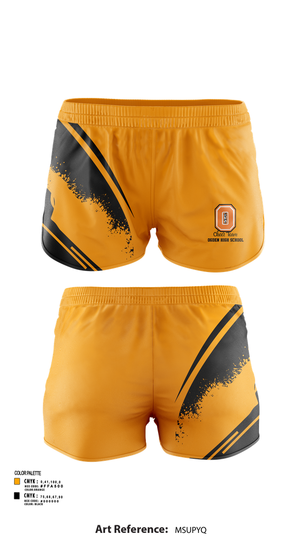 Womens Shorts, Ogden High School Cheer, Cheer, Teamtime, Team time, sublimation, custom sports apparel, team uniforms, spirit wear, spiritwear, sports uniforms, custom shirts, team store, custom team store, fundraiser sports, apparel fundraiser