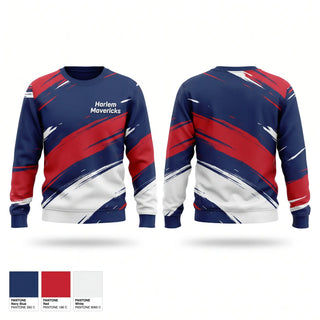Crew Neck Sweatshirt, Harlem Mavericks, Baseball, Teamtime, Team time, sublimation, custom sports apparel, team uniforms, spirit wear, spiritwear, sports uniforms, custom shirts, team store, custom team store, fundraiser sports, apparel fundraiser
