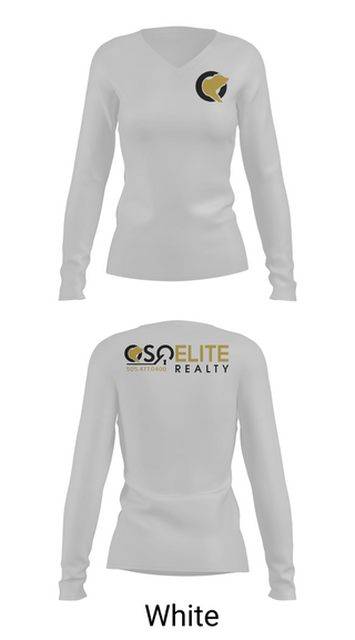 Womens Long Sleeve Vneck Shirt, OSO Elite Realty, , Teamtime, Team time, sublimation, custom sports apparel, team uniforms, spirit wear, spiritwear, sports uniforms, custom shirts, team store, custom team store, fundraiser sports, apparel fundraiser