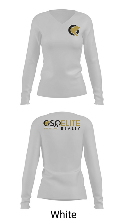 OSO Elite Realty 17938527 Women's Long Sleeve V-neck Shirt - 16