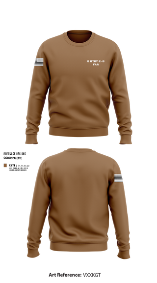 Crew Neck Sweatshirt, B BTRY 2-8 FAR, , Teamtime, Team time, sublimation, custom sports apparel, team uniforms, spirit wear, spiritwear, sports uniforms, custom shirts, team store, custom team store, fundraiser sports, apparel fundraiser