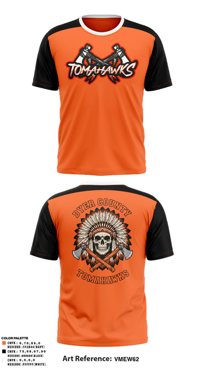 Dyer County Tomahawks 6526413 Short Sleeve Performance Shirt - 21