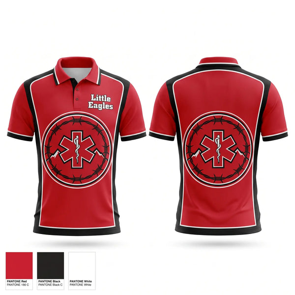 Short Sleeve Performance Polo, Little Eagles, Wrestling, Teamtime, Team time, sublimation, custom sports apparel, team uniforms, spirit wear, spiritwear, sports uniforms, custom shirts, team store, custom team store, fundraiser sports, apparel fundraiser