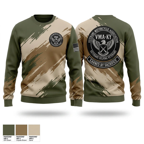 Crew Neck Sweatshirt, Veterans Motorcycle Association, , Teamtime, Team time, sublimation, custom sports apparel, team uniforms, spirit wear, spiritwear, sports uniforms, custom shirts, team store, custom team store, fundraiser sports, apparel fundraiser