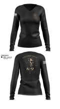Williamson County K-9 Unit 61975120 Women's Long Sleeve V-neck Shirt - 14