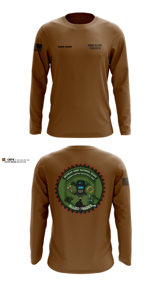Long Sleeve Performance Shirt, CSMS ALLIED TRADES, National Guard, Teamtime, Team time, sublimation, custom sports apparel, team uniforms, spirit wear, spiritwear, sports uniforms, custom shirts, team store, custom team store, fundraiser sports, apparel fundraiser