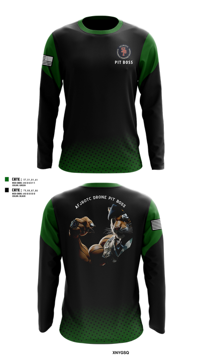 AFJROTC MS-081 DRONE TEAM 88778530 Long Sleeve Performance Shirt 233
