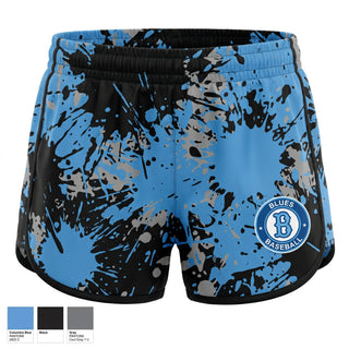 Womens Shorts, Blues, Baseball, Teamtime, Team time, sublimation, custom sports apparel, team uniforms, spirit wear, spiritwear, sports uniforms, custom shirts, team store, custom team store, fundraiser sports, apparel fundraiser