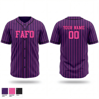 Full Button Baseball Jersey, F.A.F.O, Baseball, Teamtime, Team time, sublimation, custom sports apparel, team uniforms, spirit wear, spiritwear, sports uniforms, custom shirts, team store, custom team store, fundraiser sports, apparel fundraiser