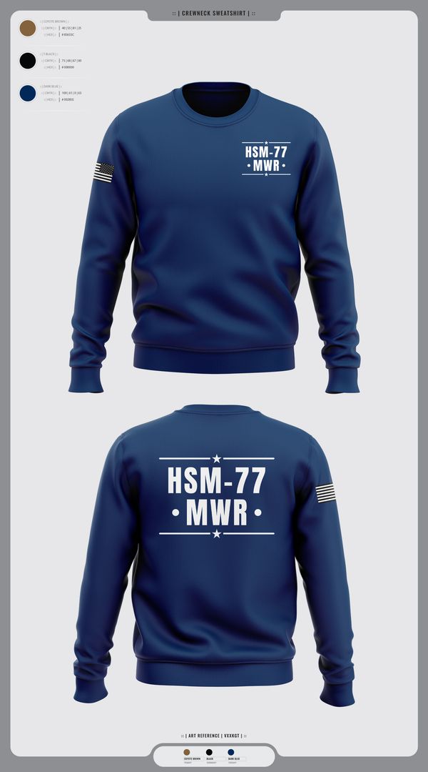 Crew Neck Sweatshirt, HSM-77 MWR, , Teamtime, Team time, sublimation, custom sports apparel, team uniforms, spirit wear, spiritwear, sports uniforms, custom shirts, team store, custom team store, fundraiser sports, apparel fundraiser
