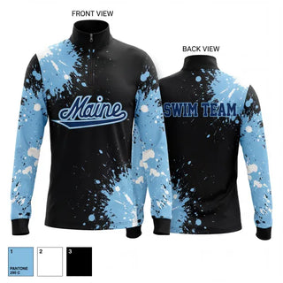 Quarter Zip Jacket, Umaine Club Swim, Swimming, Teamtime, Team time, sublimation, custom sports apparel, team uniforms, spirit wear, spiritwear, sports uniforms, custom shirts, team store, custom team store, fundraiser sports, apparel fundraiser