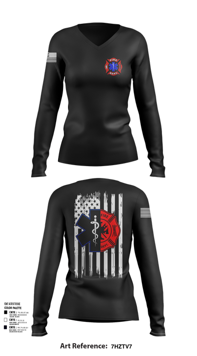 Station 31 69010636 Women's Long Sleeve V-neck Shirt - 51