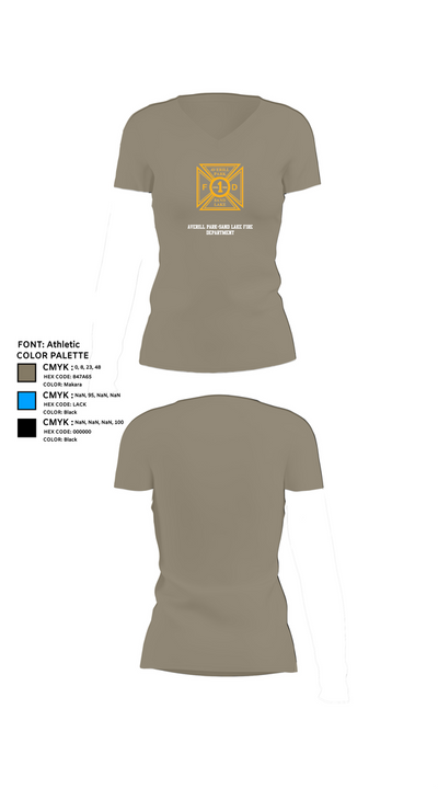 Averill Park-Sand Lake Fire Department 12874651 Women's Short Sleeve V-neck Shirt - 64