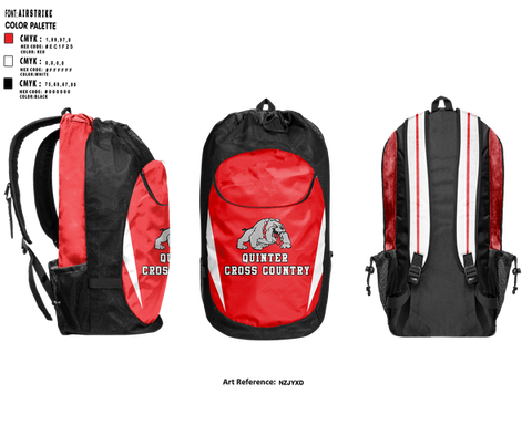 Gear Bag, Quinter High School Cross Country, Cross Country, Teamtime, Team time, sublimation, custom sports apparel, team uniforms, spirit wear, spiritwear, sports uniforms, custom shirts, team store, custom team store, fundraiser sports, apparel fundraiser