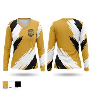 Womens Long Sleeve Vneck Shirt, Wasted Potential, Softball, Teamtime, Team time, sublimation, custom sports apparel, team uniforms, spirit wear, spiritwear, sports uniforms, custom shirts, team store, custom team store, fundraiser sports, apparel fundraiser