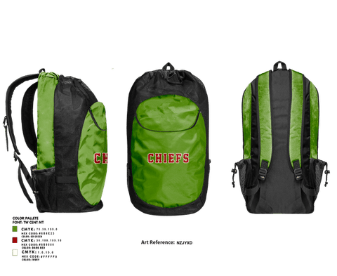 Gear Bag, Chiefs, Baseball, Teamtime, Team time, sublimation, custom sports apparel, team uniforms, spirit wear, spiritwear, sports uniforms, custom shirts, team store, custom team store, fundraiser sports, apparel fundraiser