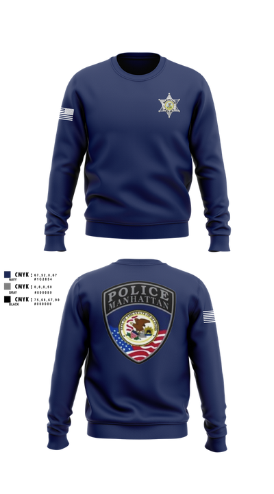 Manhattan Police Department 25505954 Crew Neck Sweatshirt - 100