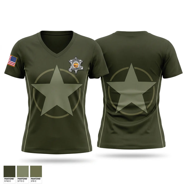 Womens Short Sleeve Vneck Shirt, Crawford county detective, Police, Teamtime, Team time, sublimation, custom sports apparel, team uniforms, spirit wear, spiritwear, sports uniforms, custom shirts, team store, custom team store, fundraiser sports, apparel fundraiser