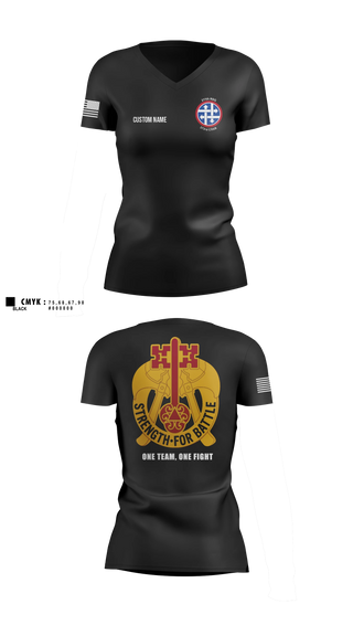 Womens Short Sleeve Vneck Shirt, 373rd CSSB, Army, Teamtime, Team time, sublimation, custom sports apparel, team uniforms, spirit wear, spiritwear, sports uniforms, custom shirts, team store, custom team store, fundraiser sports, apparel fundraiser