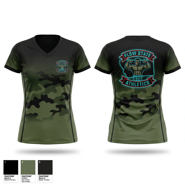 Womens Short Sleeve Vneck Shirt, Flow State Athletics, , Teamtime, Team time, sublimation, custom sports apparel, team uniforms, spirit wear, spiritwear, sports uniforms, custom shirts, team store, custom team store, fundraiser sports, apparel fundraiser