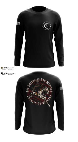 Long Sleeve Performance Shirt, 1st Battalion 2nd Marines Charlie Co Veteran, Marines, Teamtime, Team time, sublimation, custom sports apparel, team uniforms, spirit wear, spiritwear, sports uniforms, custom shirts, team store, custom team store, fundraiser sports, apparel fundraiser