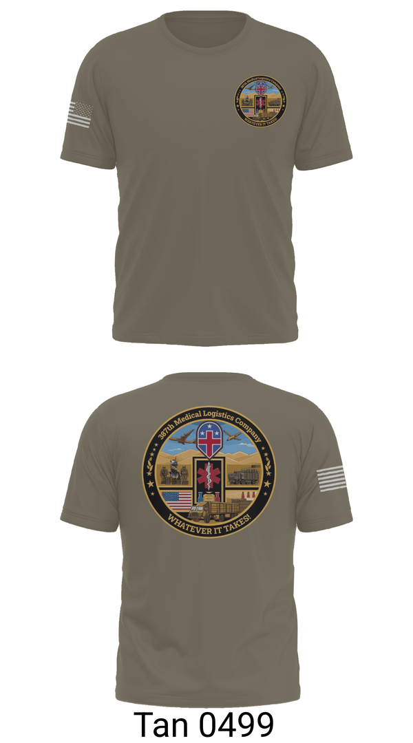 Old School Cotton Feel Shirt, 387th Medical Logistics Company, Army, Teamtime, Team time, sublimation, custom sports apparel, team uniforms, spirit wear, spiritwear, sports uniforms, custom shirts, team store, custom team store, fundraiser sports, apparel fundraiser