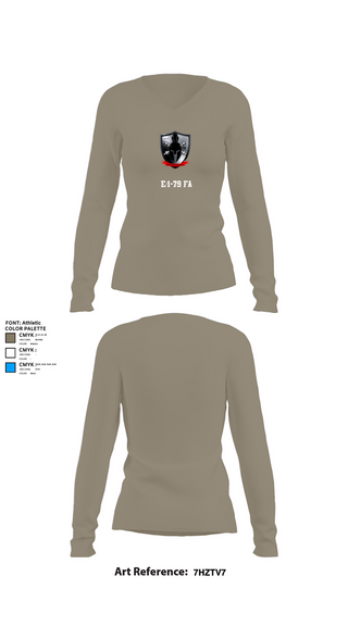Womens Long Sleeve Vneck Shirt, E/1-79 FA, , Teamtime, Team time, sublimation, custom sports apparel, team uniforms, spirit wear, spiritwear, sports uniforms, custom shirts, team store, custom team store, fundraiser sports, apparel fundraiser