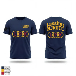 Old School Cotton Feel Shirt, Lassiter NJROTC, Navy, Teamtime, Team time, sublimation, custom sports apparel, team uniforms, spirit wear, spiritwear, sports uniforms, custom shirts, team store, custom team store, fundraiser sports, apparel fundraiser